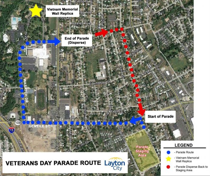 Veterans Parade Layton City Route