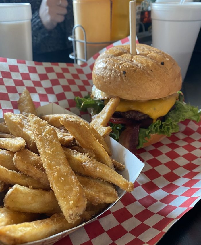 Juicy Burger and Crispy Fries at Burly Burgers