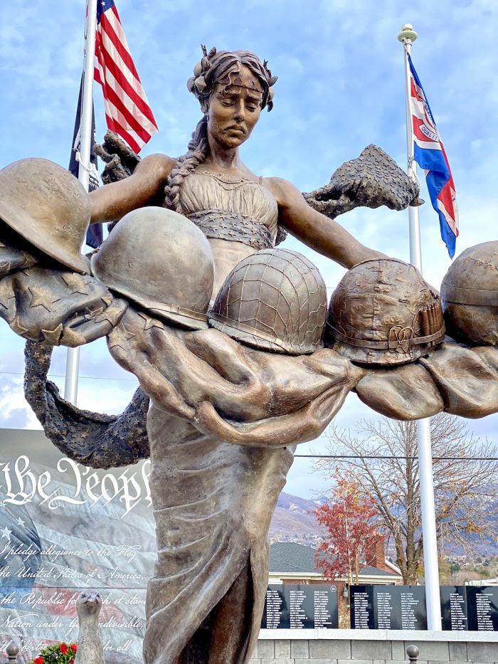 Memorial Statue in Bountiful City, Utah Memorial Park