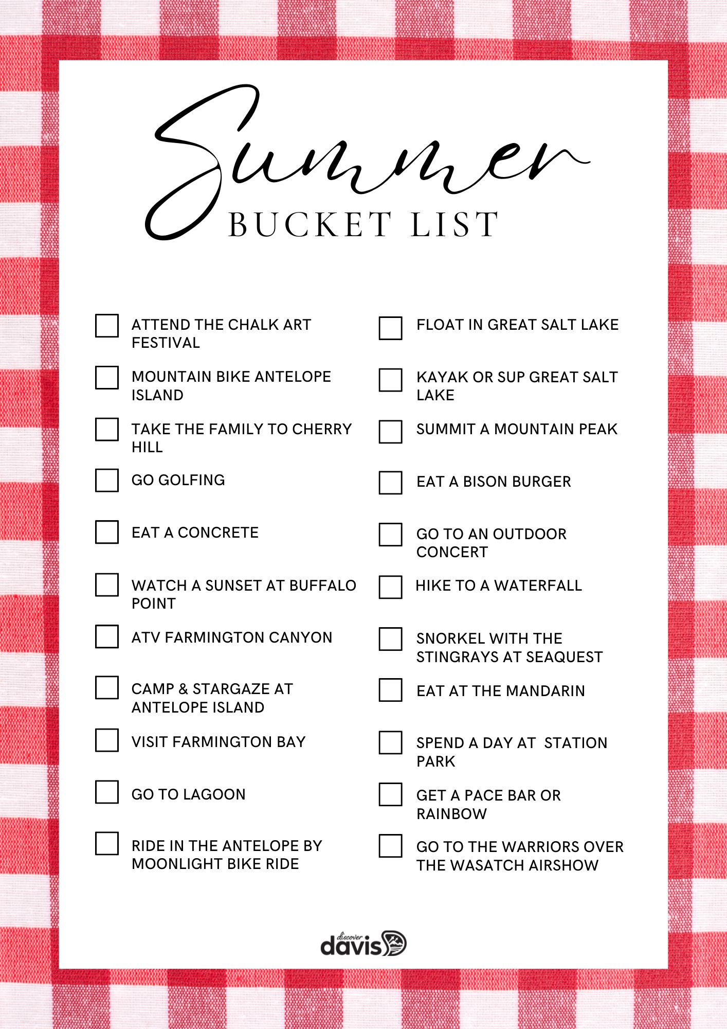 Summer Bucket List: 22 Fun Things to do in Davis County this Summer - Discover Davis : Discover Davis Summer Bucket List: 22 Fun Things to do in Davis County this Summer - Discover Davis : Discover Davis