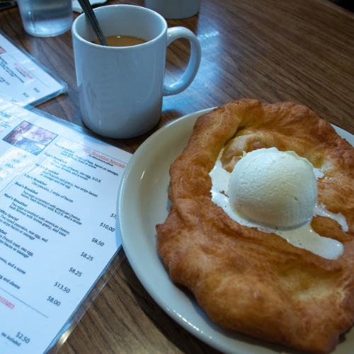 A scone and coffee at Sill's Cafe in Layton Utah.