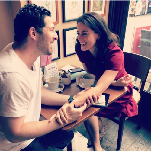 Couple enjoying date at coffee shop