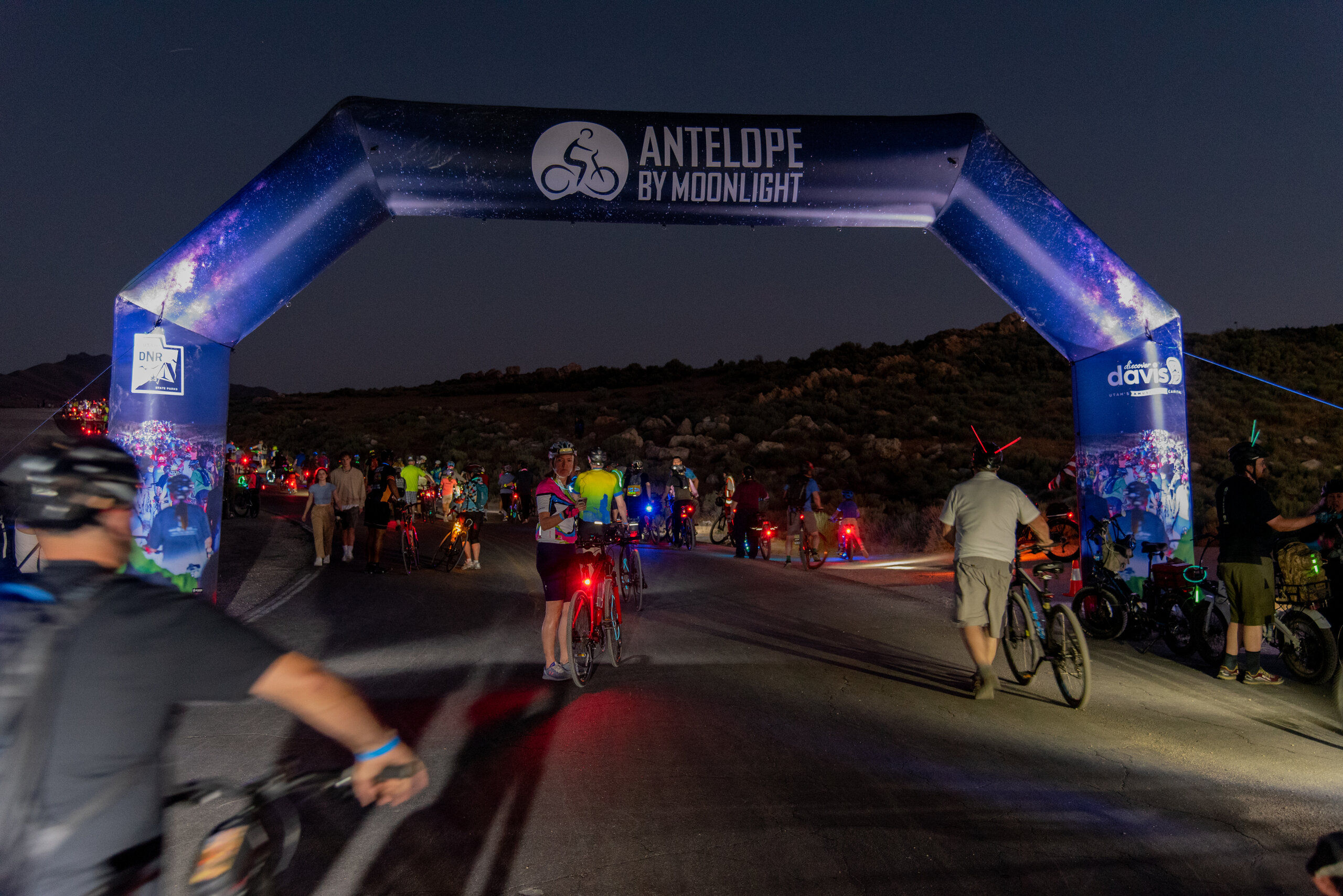 Cyclists at the Antelope by Moonlight Bike Ride