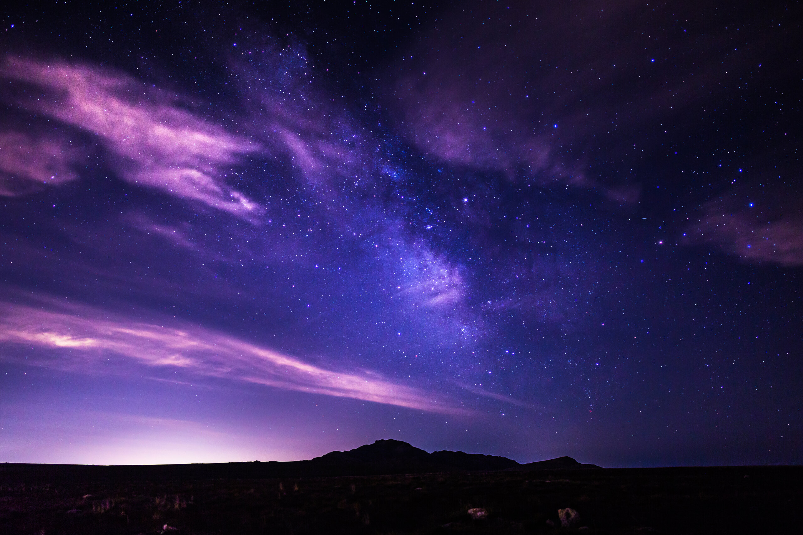Milky Way and night sky over Antelope Island State Park in Utah